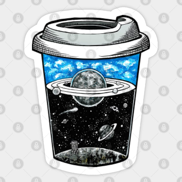 Space coffee Sticker by AminBeikali